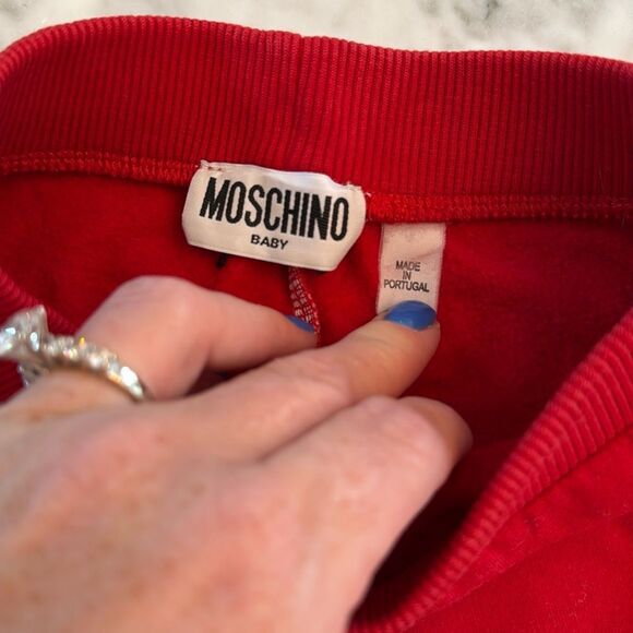 Moschino Kids Red Logo Sweatpants 3Y - Picture 2 of 5
